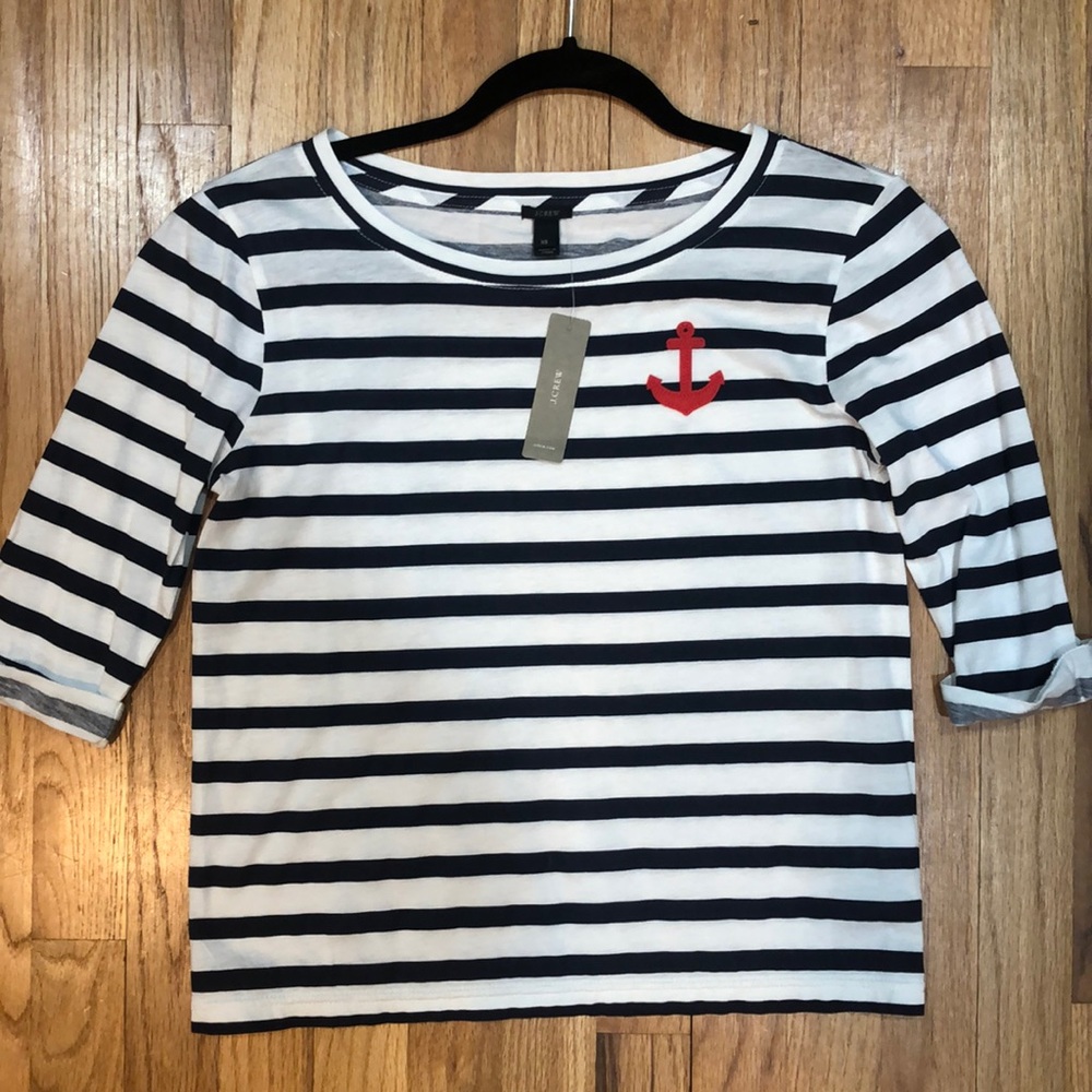 Jcrew striped shirt with red anchor